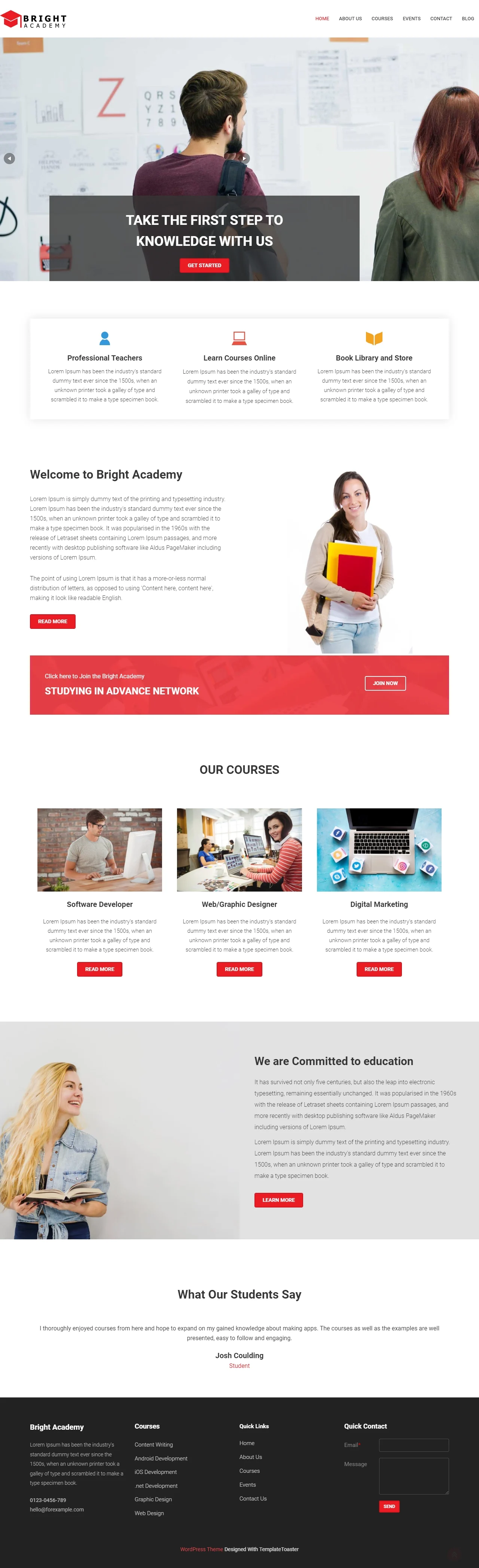 Criação de sites para cursos e escolas