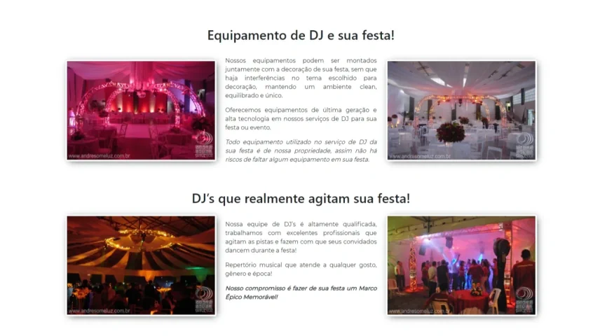 Criação de site para DJ