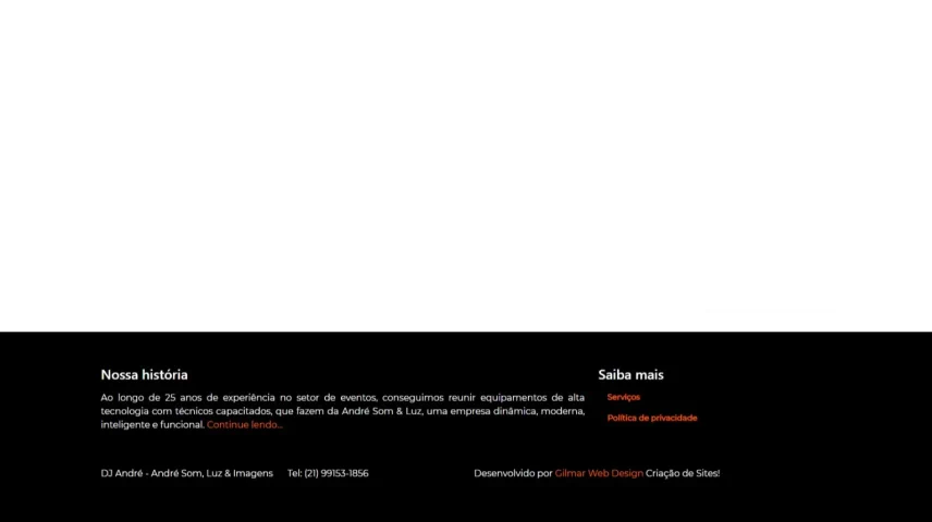 Criação de site para DJ