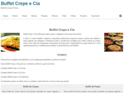 Criação de sites Portifólio Buffet Crepe e Cia