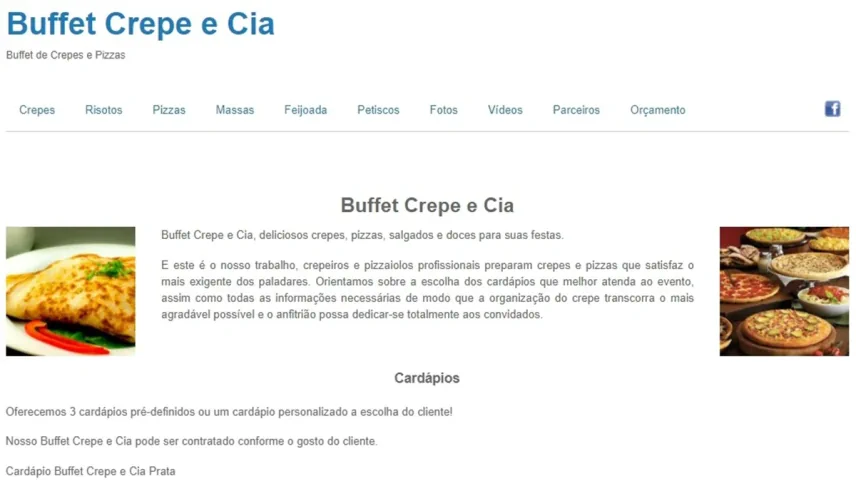Criação de site para buffet