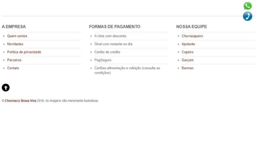 Criação de site para buffet