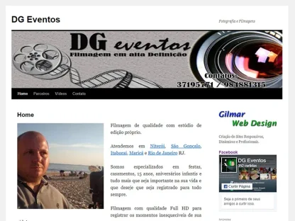 Criação de sites Portifólio DG Eventos