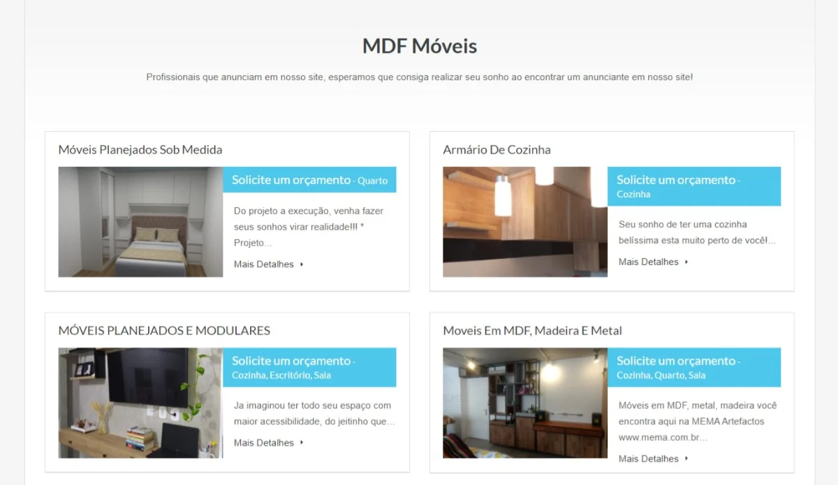 Criação de site para móveis planejados