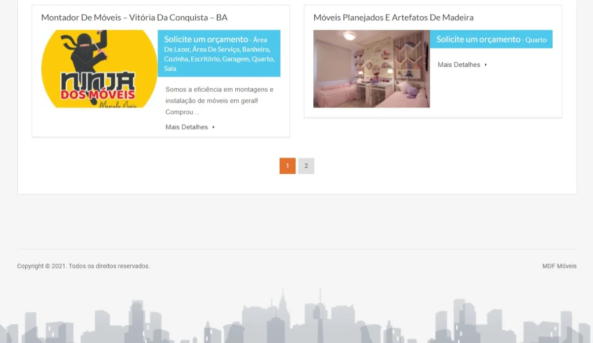 Criação de site para móveis planejados