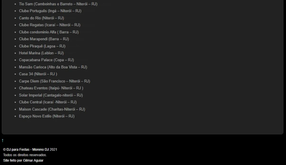 Criação de site para DJ