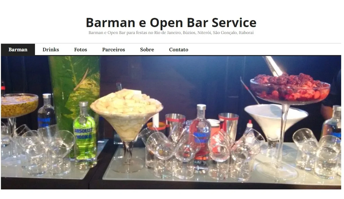 Criação de site para barman